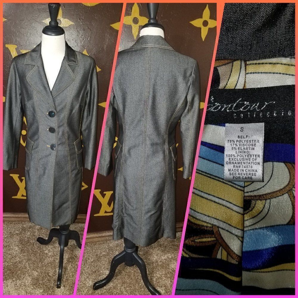 *Stunning* Cache' Denim Trench style jacket Small